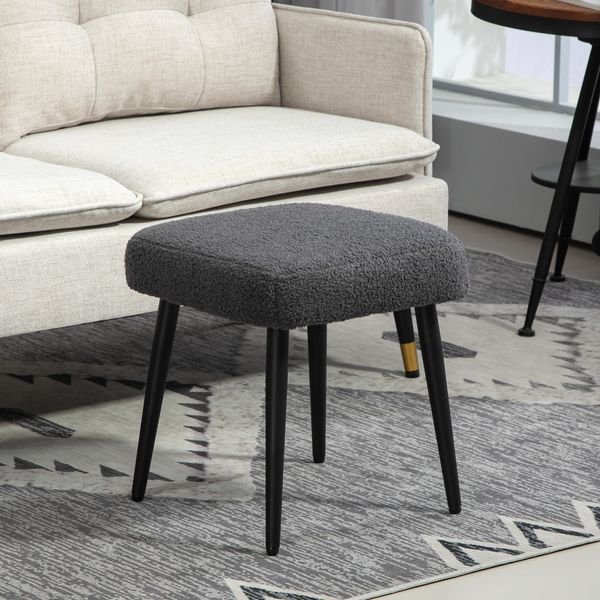 Sitzhocker Fußhocker Kaschmir Optik weich Stahlbeine 120kg vielseitig Wohnzimmer Hocker