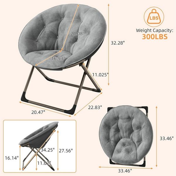 GarveeMore Relaxsessel gepolsterter Lazy-Sofa-Sessel für Schlafzimmer,Wohnzimmer, extragroßer Bequemer weicher Klappliegestuhl mit Metallgestell