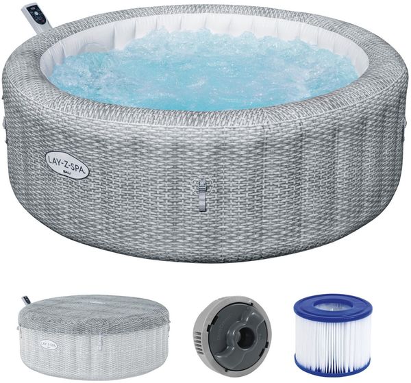 Bestway® LAY-Z-SPA® Bali AirJet Energiespar-Whirlpool Ø 196 cm mit App Rattan
