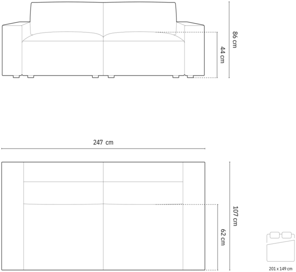 Micadoni Schlafsofa Jodie 3-Sitzer Boucle Beige Bild 8