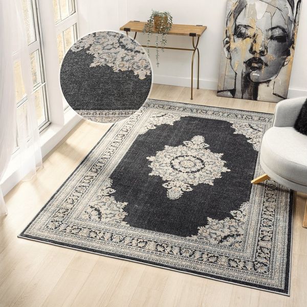 OTTO home Teppich Banli, Vintage-Look, Orient-Optik, rechteckig, Höhe: 9 mm, dezenter Glanz, Schrumpf-Garn-Effekt, Wohnzimmer, Schlafzimmer