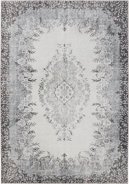 Interiyou Teppich Gent, Rechteckig, Höhe: 5 mm, Vintage Kurzflor für Wohnzimmer, Schlafzimmer, waschbar, pflegeleicht