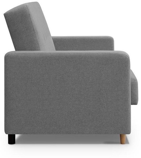 Beautysofa 3-Sitzer ADELINE Schlafsofa mit Bettkasten, skandinavisches Polstersofa auf Holzfüßen, Wohnzimmersofa mit Liegefläche 190 × 122 cm