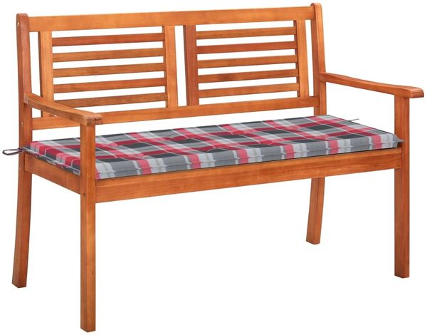 vidaXL 2-Sitzer-Gartenbank mit Auflage 120 cm Massivholz Eukalyptus 3060982