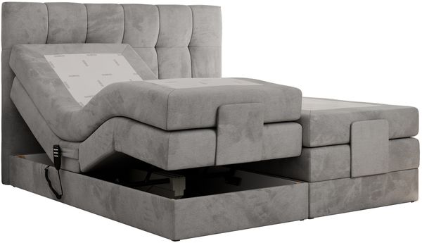 Elektrisches Bett, Boxspringbett mit Multipocket-Matratzen und Elektrisch verstellbare - VITTORIA - 140 x 200 cm - Hellgrau Velvet - H3 Bild 4