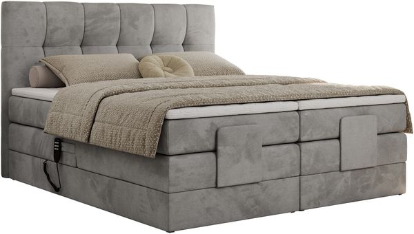 Elektrisches Bett, Boxspringbett mit Multipocket-Matratzen und Elektrisch verstellbare - VITTORIA - 140 x 200 cm - Hellgrau Velvet - H3 Bild 5