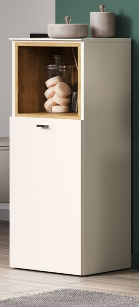 Badezimmer Kommode Sao Paulo in Sand und Eiche 40 x 95 cm