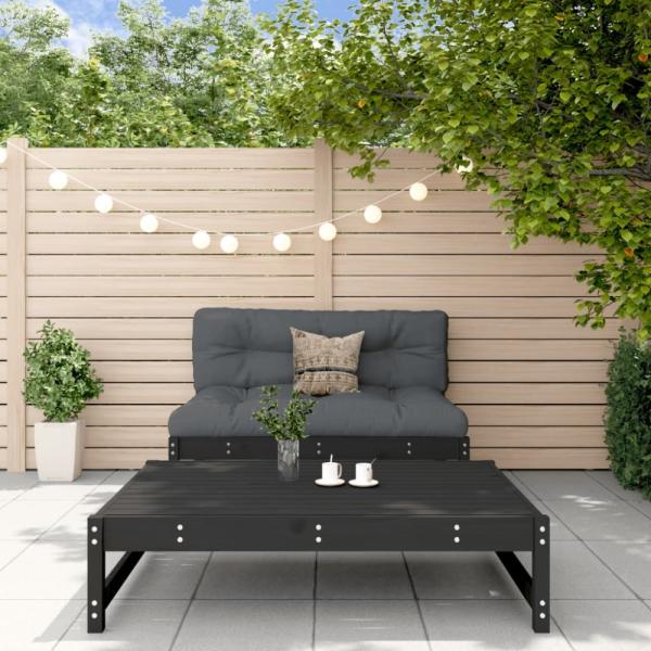 vidaXL 2-tlg. Garten-Lounge-Set Schwarz Massivholz Kiefer 3186589