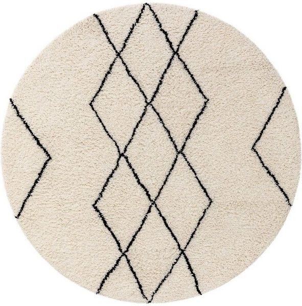 benuta Wollteppich Berber, rund, Höhe: 31 mm, 100% Wolle, Teppich Wohnzimmer, Schlafzimmer, Esszimmer, Flur, Hygge