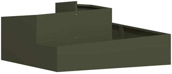 vidaXL Gartenblumentopf Olivgrün 100 x 100 x 50 cm Stahl 873588