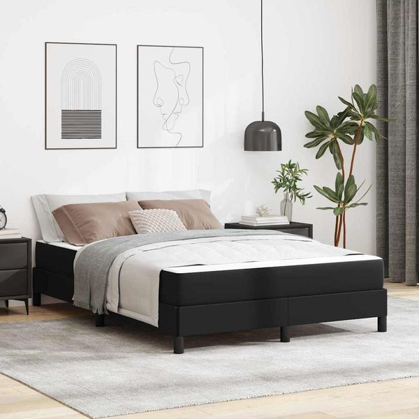 vidaXL Bettrahmen mit Matratze Schwarz 160 x 200 cm Stoff 3398638