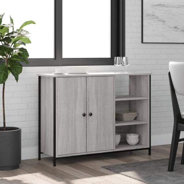 vidaXL Sideboard Grau Sonoma 100x33x75 cm Holzwerkstoff 835552