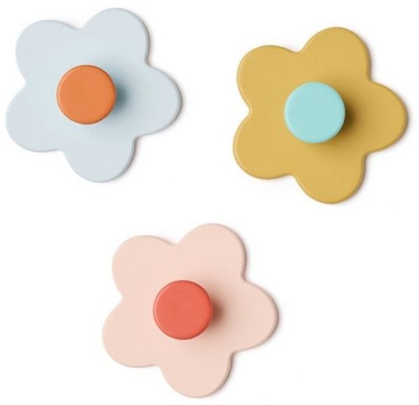 Kids Concept Kleiderhaken Hakenset 3er-Pack Blume mix 9.5 x 9.5 x 3cm, Kinderzimmer, (2-St)