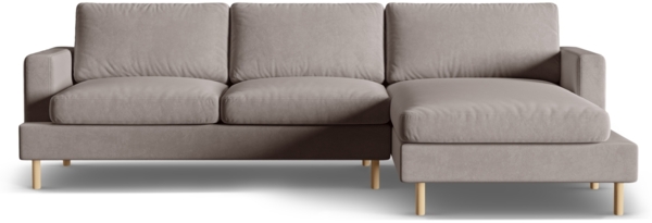 Micadoni Ecksofa Aliya 4-Sitzer Rechts Samt Warmes Grau