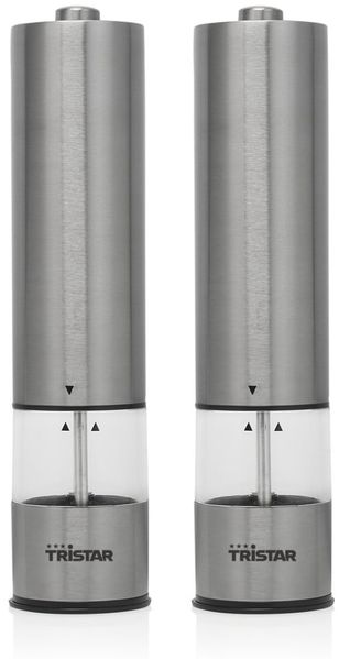 Tristar Gewürzmühlen Set Salzmühle Pfeffermühle Batteriebetrieben LED Edelstahl