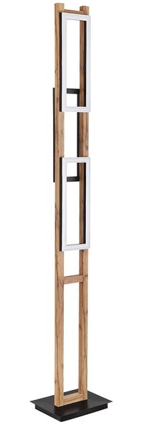 LED Stehleuchte, Holz Optik, schwarz matt, H 150 cm