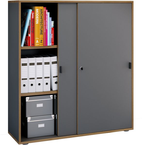 VCM Büroschrank Salia 920792 Anthrazit H. 110 x B. 100 x T. 37 cm