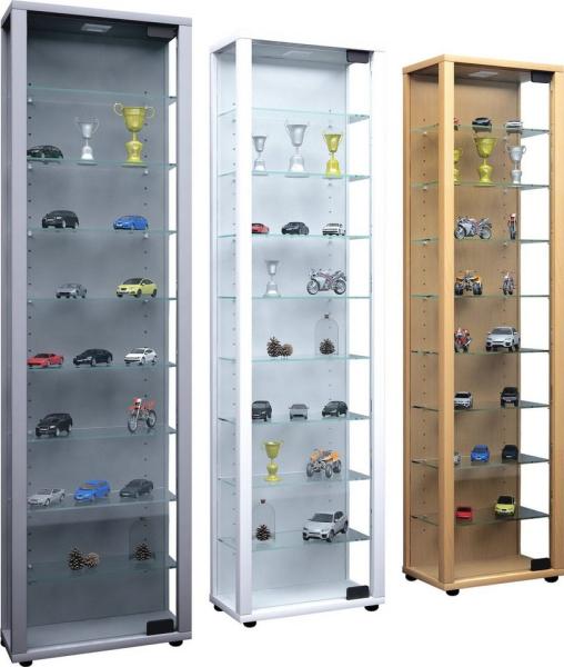VCM Standvitrine Holz Glas Stand Vitrine Sammelvitrine Edana Maxi