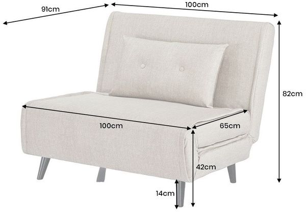riess-ambiente Relaxsessel SMART MULTIFUNCTION 100cm champagner - Samt, Bettfunktion, mit Kissen (Einzelartikel, 1-St), ausziehbare Schlafgelegenheit - ideal für Wohn- oder Gästezimmer Bild 3