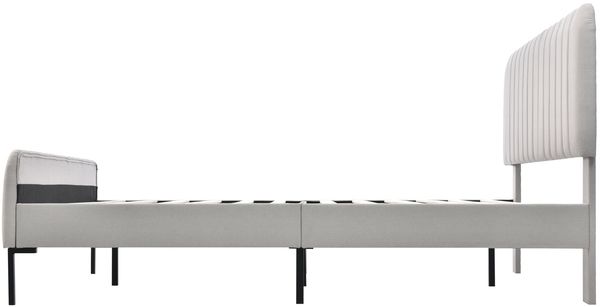 Merax Polsterbett mit höhenverstellbarem Kopfteil und Lattenrost, Leinen beige, 180x200 cm Bild 10