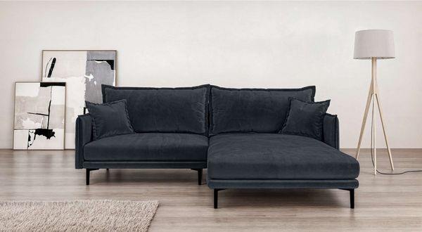Home affaire Ecksofa ALEXANDRIA mit Recamiere rechts oder links bestellbar, moderne Bezüge, L-Form mit Wellenunterfederung, Maße: B/H/T 246/86/190 cm