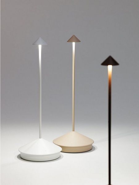 Zafferano, Pina Lamp, Kabellose wiederaufladbare Tischleuchte mit Touch Control, Geeignet für Wohnzimmer und Außenbereich, Dimmer, 2200-3000 K, Höhe 29 cm, Farbe Schwarz