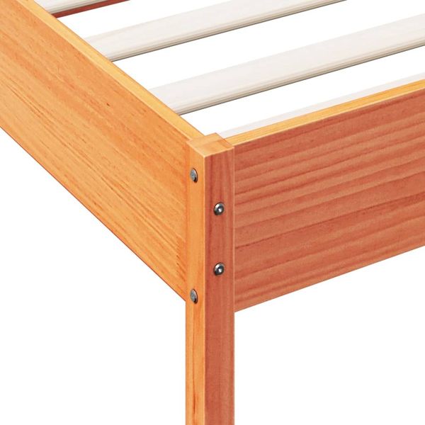 vidaXL Massivholzbett ohne Matratze Wachsbraun 75x190 cm Kiefernholz 842733 Bild 7