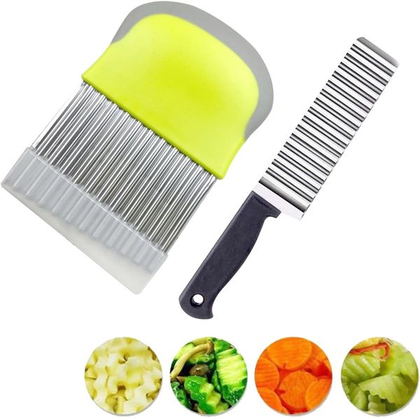 FELIXLEO Obstschneider 2er Set Wellenschneider Edelstahl Wellenmesser für Pommes, (1-tlg)