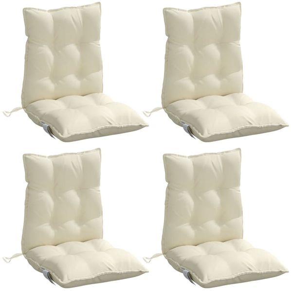 vidaXL Niedriglehner-Auflagen 4 Stk. Creme Oxford-Gewebe 377678 Bild 3
