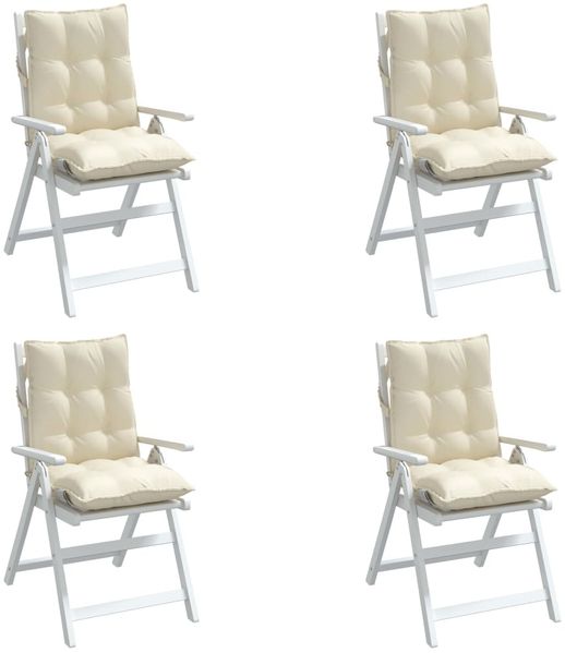vidaXL Niedriglehner-Auflagen 4 Stk. Creme Oxford-Gewebe 377678 Bild 4