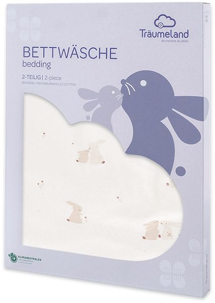 Bettwäsche Jersey Hophop Bunny beige 80/80 + 35/40 cm Bild 3