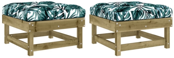 vidaXL Gartenhocker mit Kissen 2 Stk. Kiefernholz Imprägniert 825470
