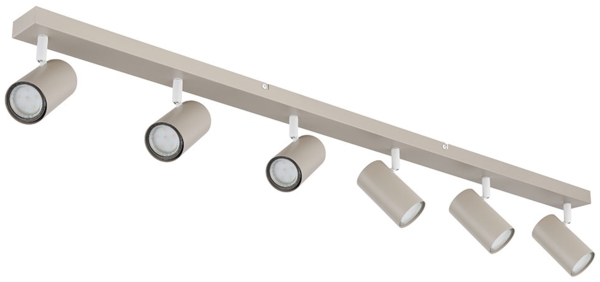 Deckenleuchte, Metall, sandfarben, schwenkbar, L 115 cm Bild 5