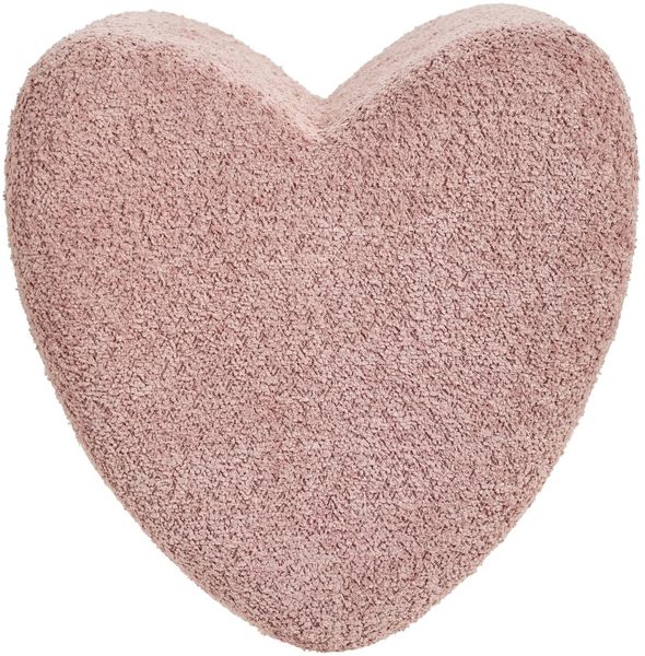 XORA 'ANIKA' Polsterhocker in Herzform, Bouclé pink, 41 x 44 x 41 cm, belastbar bis 150 kg