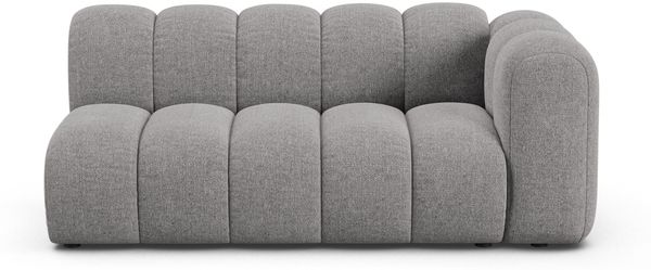 Micadoni Modulares Sofa Lupine 3-Sitzer Rechts Chenille Eden Hellgrau