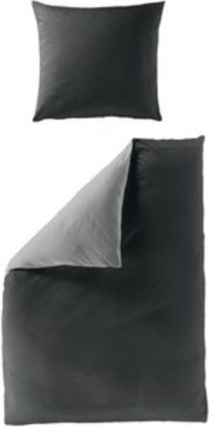 Bierbaum Wende Bettwäsche 3297-99 schwarz anthrazit Baumwolle 135x200 Bild 6