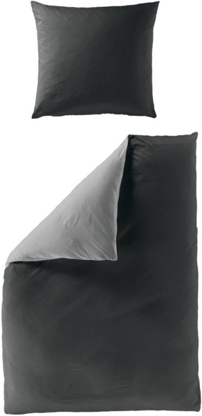 Bierbaum Wende Bettwäsche 3297-99 schwarz anthrazit Baumwolle 135x200 Bild 5