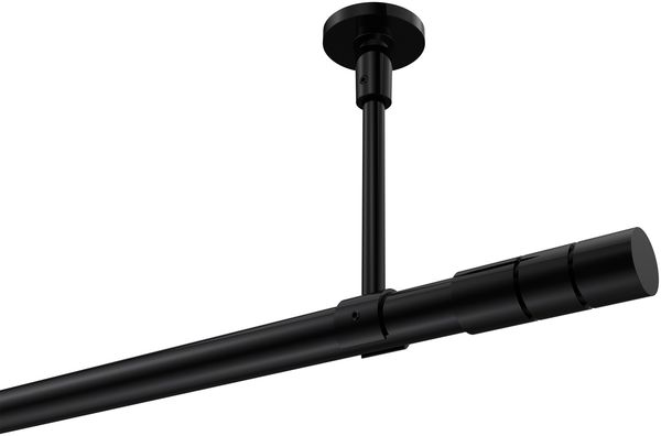 Gardinenstangen-Set Sonette Elanto 400 cm (geteilt in 2 x 200 cm), 1-läufig, 20 mm Ø Schwarz