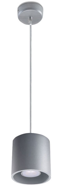 Pendelleuchte, Aluminium grau, H 80 cm