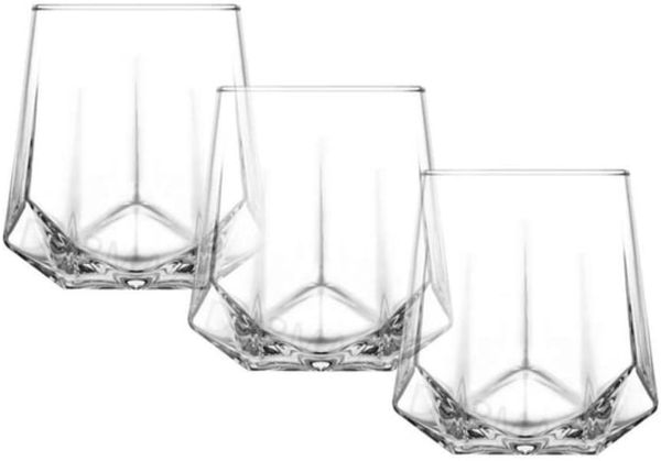 LAV Valeria Whiskeygläser 400 ml - 3er- Set - für Cocktails, Säfte oder Wasser