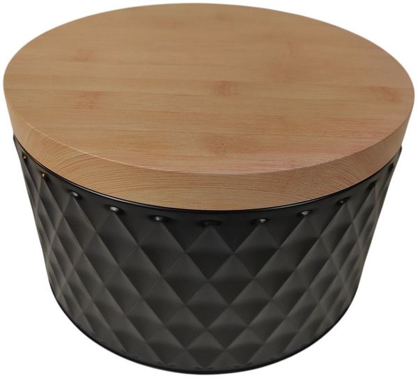 sesua Keksdose Metallvorratsdose 2er Set mit Bambusoptik-Deckel Keksdose 20x12 cm