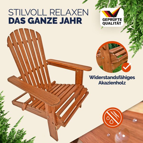 Casaria Sonnenstuhl Adirondack Akazienholz