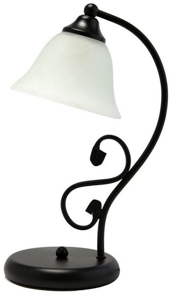 Licht-Erlebnisse Nachttischlampe DOROTHEA, ohne Leuchtmittel, Tischleuchte Landhausstil Nachttisch Alabaster Glas 21cm Lampe