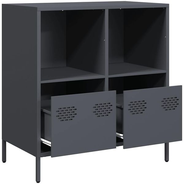 Sideboard, Kommode Anthrazit 68x39x73,5 cm Kaltgewalzter Stahl j936p Bild 5