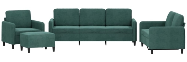 vidaXL 4-tlg. Sofagarnitur Dunkelgrün Samt 3201946