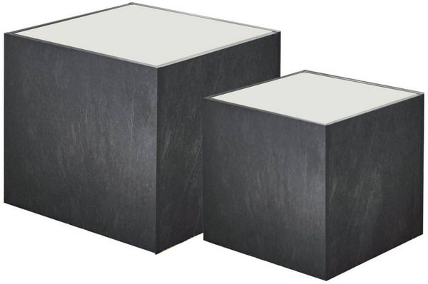 BMG Möbel Couchtisch Cuba (2 er Set, 1x großer, 1x kleiner Würfelcouchtisch), Schiefer Dekor, stapelbar