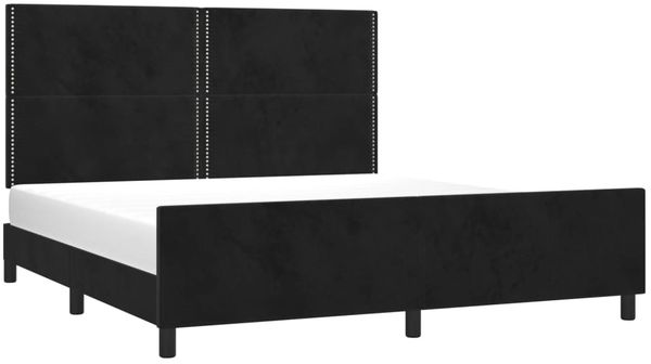 Bettgestell mit Kopfteil Samt Schwarz 180x200 cm Bild 3