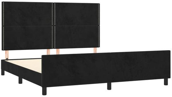 Bettgestell mit Kopfteil Samt Schwarz 180x200 cm Bild 4
