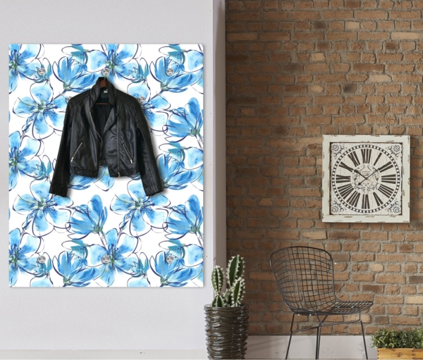 Queence Garderobe - "Kaito" Druck auf hochwertigem Arcylglas inkl. Edelstahlhaken und Aufhängung, Format: 100x120cm Bild 2