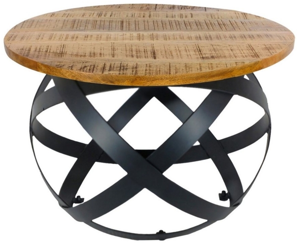 Amagohome Couchtisch Beistelltisch Couchtisch rund Wohnzimmer Orbit Metall Gestell schwarz